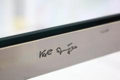 Karl Springer Signed Karl Springer Gunmetal and Brass Cocktail Table 1970s - 4497189