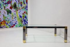 Karl Springer Signed Karl Springer Gunmetal and Brass Cocktail Table 1970s - 4497191