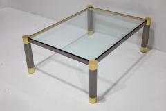 Karl Springer Signed Karl Springer Gunmetal and Brass Cocktail Table 1970s - 4497193