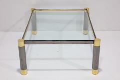 Karl Springer Signed Karl Springer Gunmetal and Brass Cocktail Table 1970s - 4497194