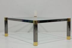 Karl Springer Signed Karl Springer Gunmetal and Brass Cocktail Table 1970s - 4497195