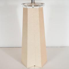 Karl Springer Signed Karl Springer Table Lamp in Buff Colored Snakeskin - 1483895