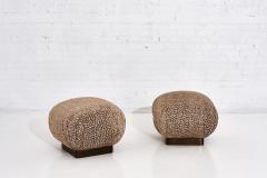 Karl Springer Souffl Pair Pouf Ottomans Bronze Base - 1791953