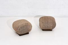 Karl Springer Souffl Pair Pouf Ottomans Bronze Base - 1791954