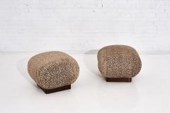 Karl Springer Souffl Pair Pouf Ottomans Bronze Base - 1791955