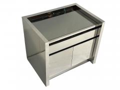 Karl Springer Stainless Steel Nightstand End Table 1980 - 4137879