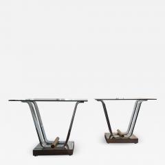 Karl Springer Steel and Brass Tulip Bases for Dining or Console tables by Karl Springer - 2885977