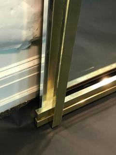 Karl Springer Stunning Polished Brass Chromed Metal Wall Mirror in the Manner of Springer - 417246