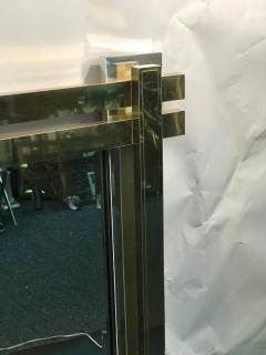 Karl Springer Stunning Polished Brass Chromed Metal Wall Mirror in the Manner of Springer - 417247