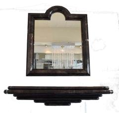 Karl Springer Style Goatskin Wall Mount Console and Mirror - 1277935