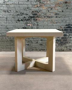 Karl Springer Style Grasscloth Dining Table 1970 - 3526127