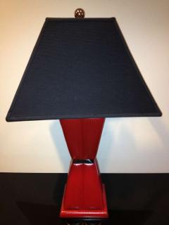 Karl Springer Style Red Python Lamp - 82550