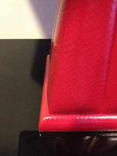 Karl Springer Style Red Python Lamp - 82551