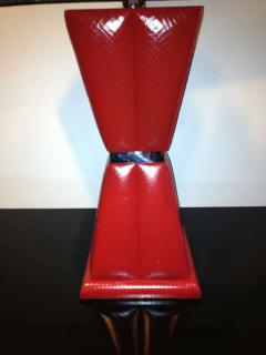 Karl Springer Style Red Python Lamp - 82552
