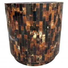 Karl Springer Tessellated Horn Drum Table After Karl Springer - 4676611