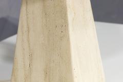 Karl Springer Travertine Base Pyramid Shape Table Lamp - 2957787