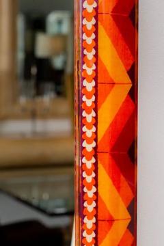 Karl Springer UNIQUE COLOURFUL LACQUERED FABRIC MIRROR BY KARL SPRINGER - 3434880
