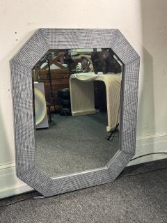Karl Springer UNUSUAL LOZENGE SHAPED LINED DESIGN WOOD MIRROR MANNER OF KARL SPRINGER - 4251449
