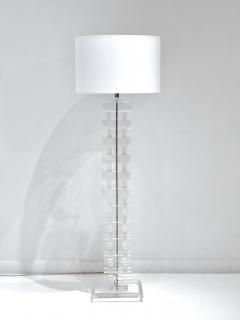 Karl Springer VINTAGE STACKED LUCITE FLOOR LAMP - 3229227