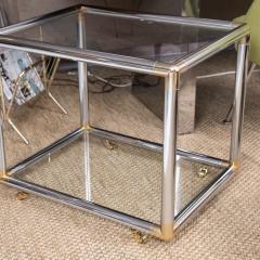 Karl Springer Vintage Chrome and Brass End Table in the Style of Karl Springer - 3000643