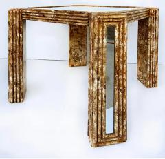 Karl Springer Vintage Faux Tortoise Game Table Manner of Karl Springer with Inset Mirror - 3528424