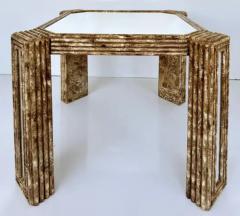Karl Springer Vintage Faux Tortoise Game Table Manner of Karl Springer with Inset Mirror - 3528432