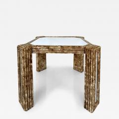 Karl Springer Vintage Faux Tortoise Game Table Manner of Karl Springer with Inset Mirror - 3531236