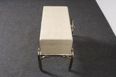 Karl Springer Vintage Karl Springer Style Parchment Wrapped Trunk Box on Nickel Plated Base - 4794473