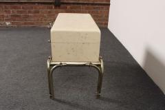 Karl Springer Vintage Karl Springer Style Parchment Wrapped Trunk Box on Nickel Plated Base - 4794475