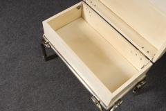 Karl Springer Vintage Karl Springer Style Parchment Wrapped Trunk Box on Nickel Plated Base - 4794479