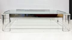 Karl Springer Vintage Lucite and Chrome Coffee Table in Karl Springer Style - 4506772