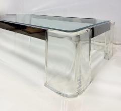 Karl Springer Vintage Lucite and Chrome Coffee Table in Karl Springer Style - 4506773