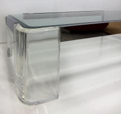 Karl Springer Vintage Lucite and Chrome Coffee Table in Karl Springer Style - 4506774