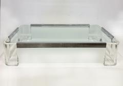 Karl Springer Vintage Lucite and Chrome Coffee Table in Karl Springer Style - 4508245