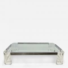 Karl Springer Vintage Lucite and Chrome Coffee Table in Karl Springer Style - 4508246