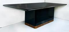 Karl Springer Vintage Springer Style Granite Dining Table with Bronze Banded Base - 3509643