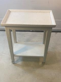 Karl Springer WHITE FAUX ALLIGATOR PRINT TELEPHONE TABLE IN THE MANNER OF KARL SPRINGER - 2413860