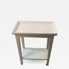 Karl Springer WHITE FAUX ALLIGATOR PRINT TELEPHONE TABLE IN THE MANNER OF KARL SPRINGER - 2417376