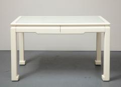 Karl Springer White Parsons Desk with Embossed Leather Shagreen by Karl Springer - 3214148