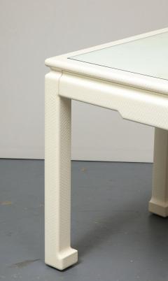 Karl Springer White Parsons Desk with Embossed Leather Shagreen by Karl Springer - 3214150