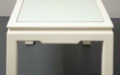 Karl Springer White Parsons Desk with Embossed Leather Shagreen by Karl Springer - 3214154
