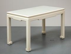Karl Springer White Parsons Desk with Embossed Leather Shagreen by Karl Springer - 3214155