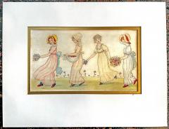 Kate Greenaway Procession Four girls with flowers English Female Illustrator 1890 - 3472818