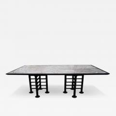 Katherine McCoy 8 ft Marble Ebonized Wood Table by Michael Katherine McCoy Cranbrook - 3871870