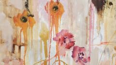 Kathi Robinson Frank Les Fleurs 2022 Large Abstract Oil Painting by Kathi Robinson Frank - 2604587