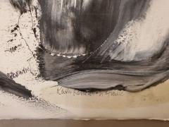 Kathi Robinson Frank Release Black White Abstract Oil Painting on Paper By Kathi Robinson Frank - 1095463