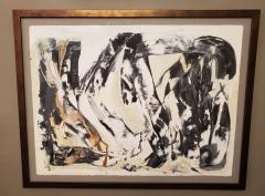 Kathi Robinson Frank Release Black White Abstract Oil Painting on Paper By Kathi Robinson Frank - 1095467