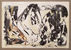 Kathi Robinson Frank Release Black White Abstract Oil Painting on Paper By Kathi Robinson Frank - 1096487