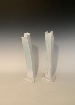 Kato Tsubusa Pair of Contemporary Porcelain Vases With Celadon Glaze by Kato Tsubusa - 1918290