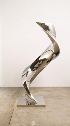 Katz Studio Cubus Spiralis Mirror Polished Stainless Steel Sculpture by Katz Studio - 4747360